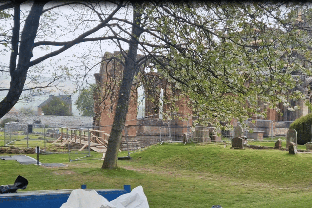 HES said there is access to grounds, cloister and museum at Melrose Abbey, but the conclusion of a recent High Level Masonry inspection has identified necessary repair works which are now underway and which means there remain restrictions on site 