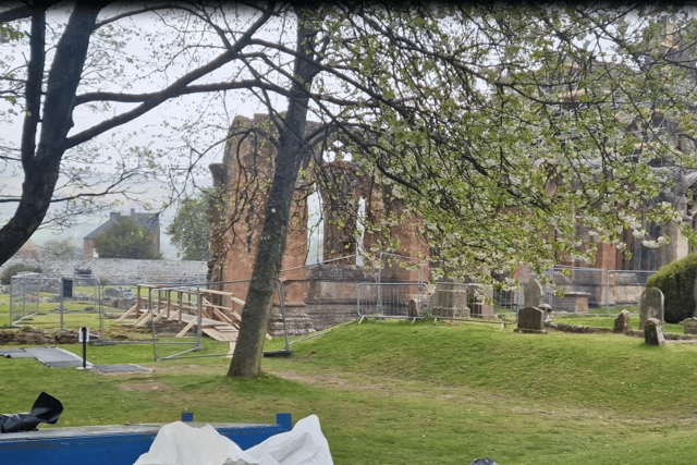 HES said there is access to grounds, cloister and museum at Melrose Abbey, but the conclusion of a recent High Level Masonry inspection has identified necessary repair works which are now underway and which means there remain restrictions on site