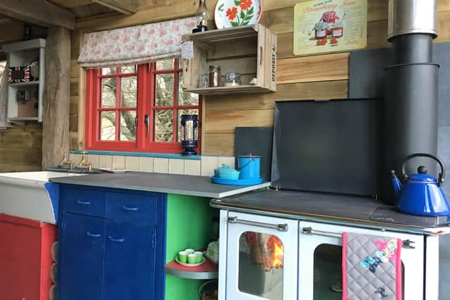 The colourful interior of The Sheep Shed