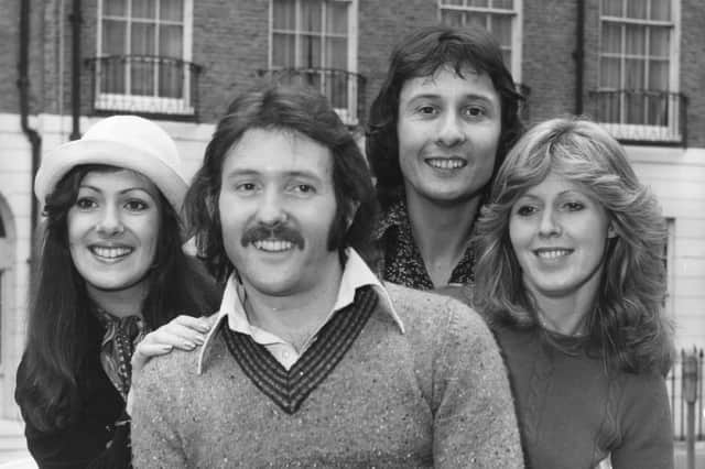 British pop group the Brotherhood Of Man, represented the UK in Eurovision with the song 'Save All Your Kisses For Me'.  Image: Keystone/Getty Images