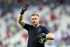 Jack Butland in action for England. Cr. Getty Images.