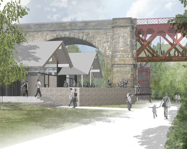 The proposed Forth Bridge Experience centre at the south end of the bridge. (Photo by Network Rail Scotland)