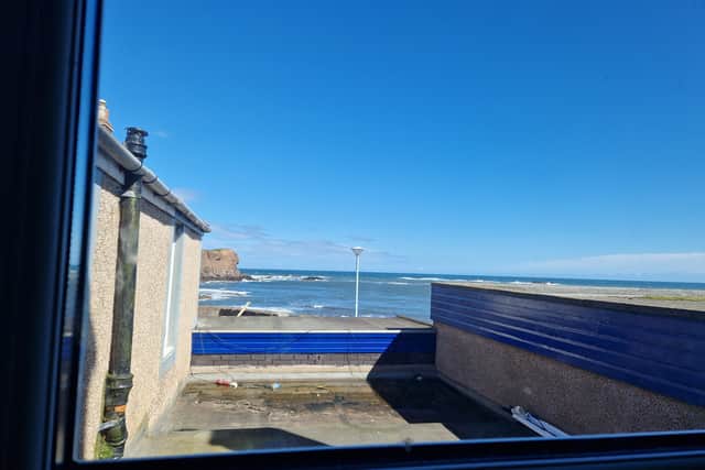 Sea views from a room in the Cutty Sark Inn  