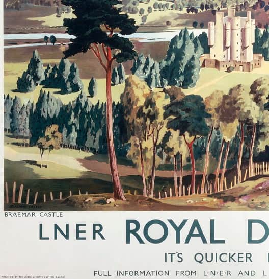 The railway poster based on James McIntosh Patrick’s 1937 painting of Braemar Castle. (Photo by SSPL/National Railway Museum)