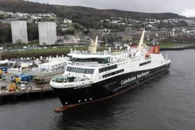 The Glen Sannox returns to the Ferguson Marine shipyard after sea trials. Picture: John Devlin