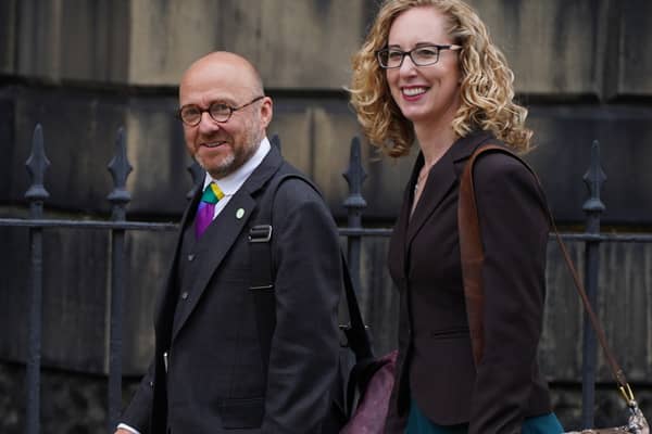 Scottish Green Party co-leaders Patrick Harvie and Lorna Slater arrive at Bute House, back in happier times as the Bute House Agreement was first struck. Picture: PA