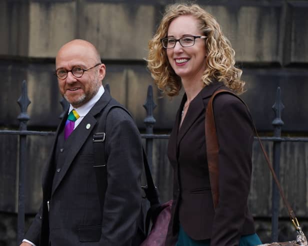 Scottish Green Party co-leaders Patrick Harvie and Lorna Slater arrive at Bute House, back in happier times as the Bute House Agreement was first struck. Picture: PA