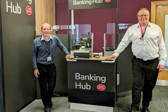 A temporary banking hub has been set up in Cumnock with plans to make it permanent 