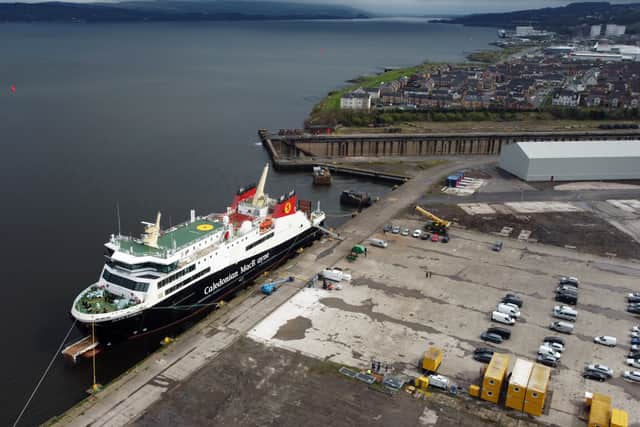 Glen Sannox is being completed in Greenock because of lack of space at the Ferguson Marine shipyard in nearby Port Glasgow
