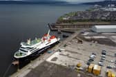 Glen Sannox being completed at the Inchgreen dock in Greenock in April. (Photo by John Devlin/The Scotsman)