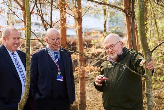Higher Education Minister Graeme Dey (left) and Queen Margaret University principal Sir Paul Grice at the launch of the university's outdoor learning hub and discovery trail