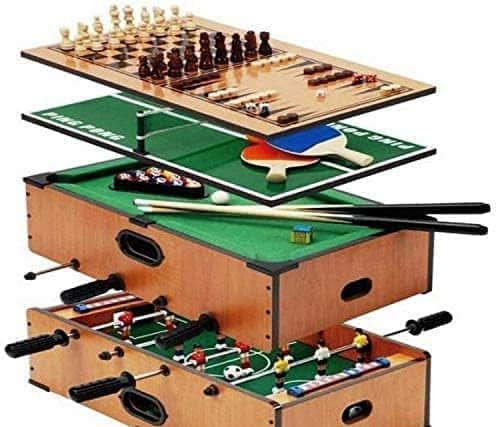 A table-top set of five games