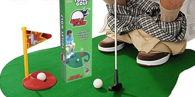 Golf on the toilet? Who says men can't multi-task?