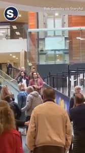 Paul Rudd spotted filming in shopping centre.