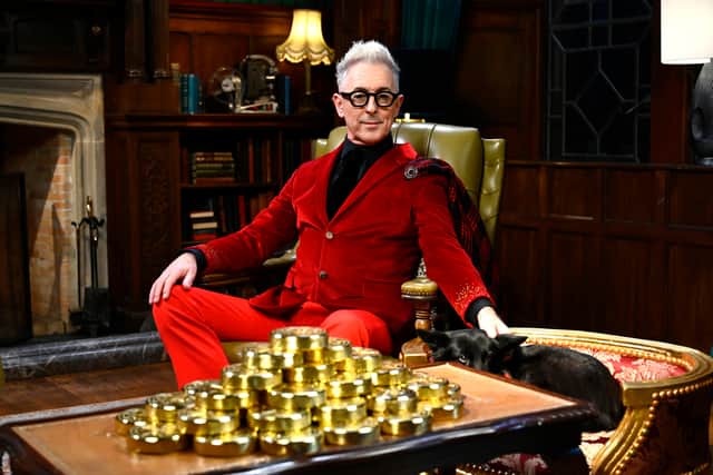 Alan Cumming presents The Traitors US. Picture: BBC/Studio Lambert/Peacock/Euan Cherry
