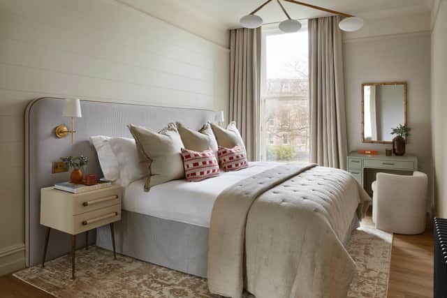 The bedroom in the St Andrews apartment.