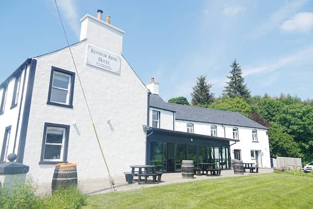 Kenmuir Arms Hotel, in New Luce, which was bought and refurbished by the community using money from surrounding wind farms