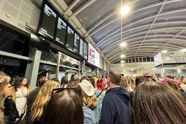 The queues at Haymarket while waiting for a train home after Taylor Swift. 