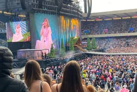 Taylor Swift performs to a sell-out crowd at Murrayfield Stadium in Edinburgh on Sunday evening.