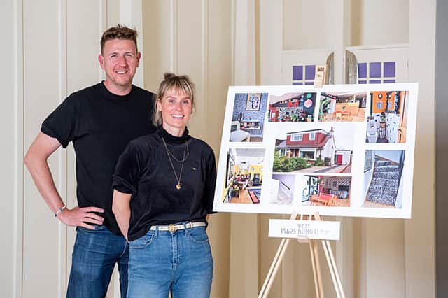 Anna and Harry with their home's mood board