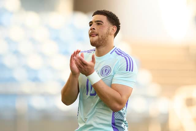 Che Adams is likely to lead the line for Scotland and faces a tough battle with Antonio Rudiger.