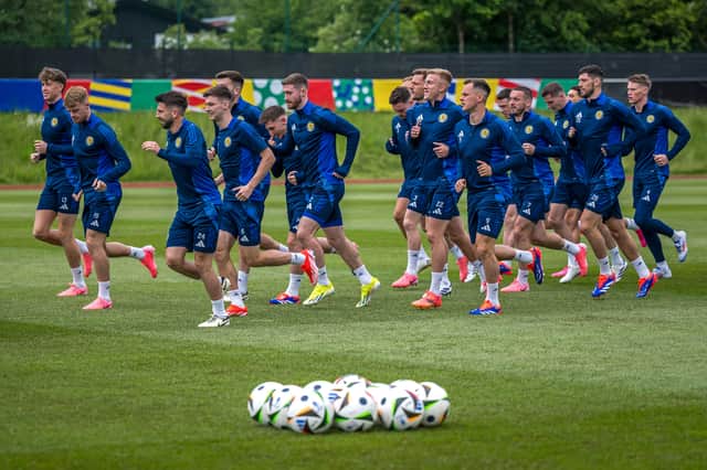 Scotland train ahead of the Euro 2024 opener against Germany.