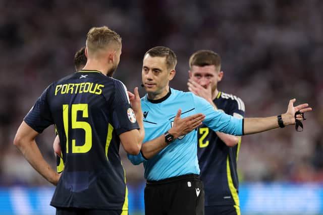 Ryan Porteous was sent off during Scotland's 5-1 defeat by Germany.