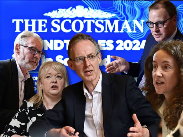 IAM RoadSmart policy adviser Neil Greig, Edinburgh Chamber of Commerce director of policy Jo Davidson, The Scotsman transport correspondent Alastair Dalton, City of Edinburgh Council transport and environment convener Scott Arthur, and Living Streets Edinburgh volunteer Rachael Revesz at The Scotsman's Low Emission Zone Roundtable at The Scotsman Hotel in Edinburgh.