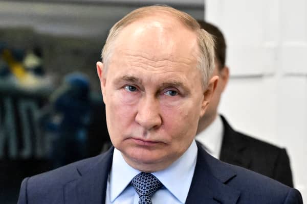 Russian president Vladimir Putin visits an exhibition of IT and creative industry in Yakutia, Russia. Picture: Pavel Bednyakov, Sputnik, Kremlin Pool Photo via AP