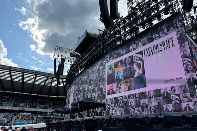 The view from the far side of the front of the stage.