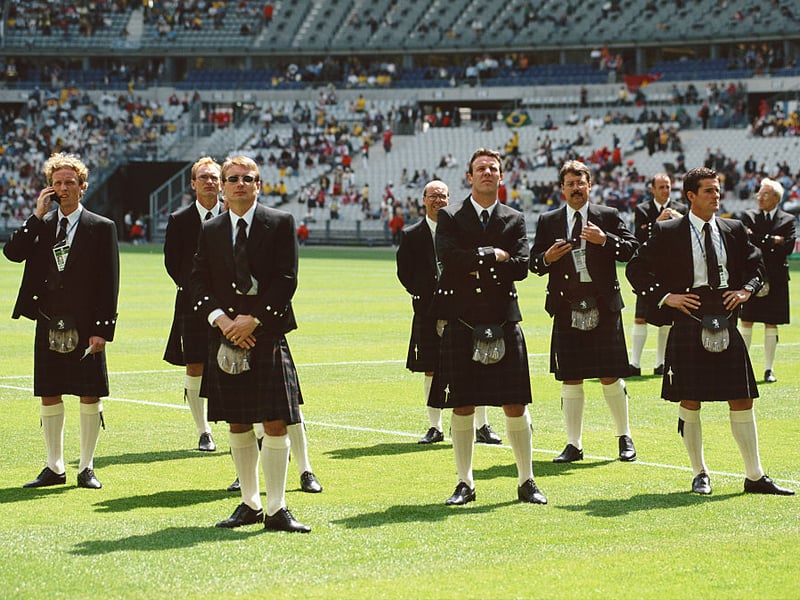 The Scotland team take in their surroundings ahead of the opening clash against Brazil.