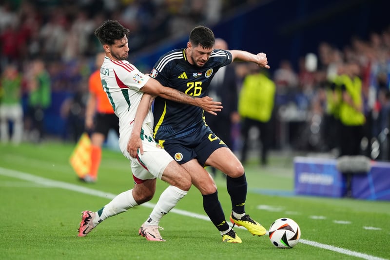 Given the nod of replacing Kieran Tierney on the left side of the back three. Very physical and strong performer in defence until the game became ragged. 6
