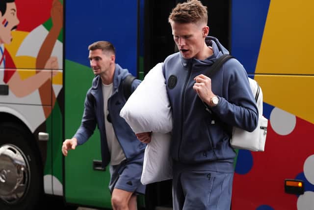 Scotland's Scott McTominay arrives in Stuttgart ahead of tonight's match against Hungary.