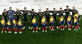 Scotland's players line up prior to the UEFA Euro 2024 Group A match against Germany.