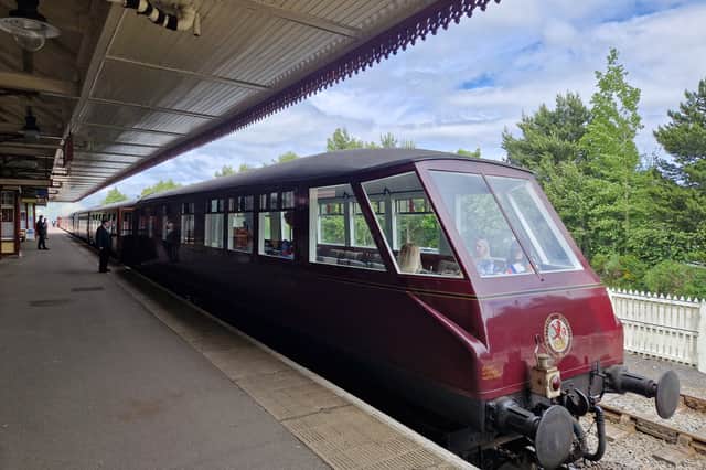 The observation car preparing to depart from Aviemore for Boat of Garten and Broomhill on June 20. (Photo by The Scotsman)