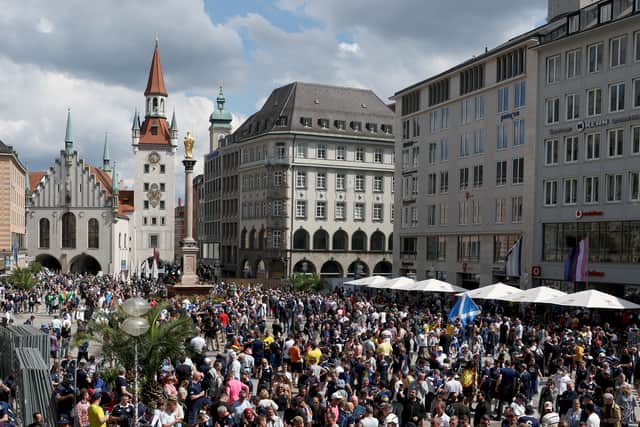 Scotland supporters took over the Marienplatz in Munich.