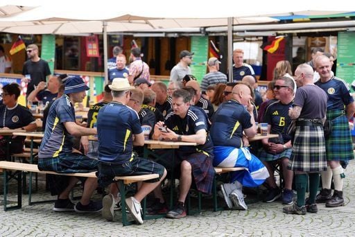 Scotland fans around the Schillerplatz area of Stuttgart.