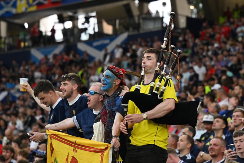 Scotland fans are loud and proud ahead of the game vs Hungary.