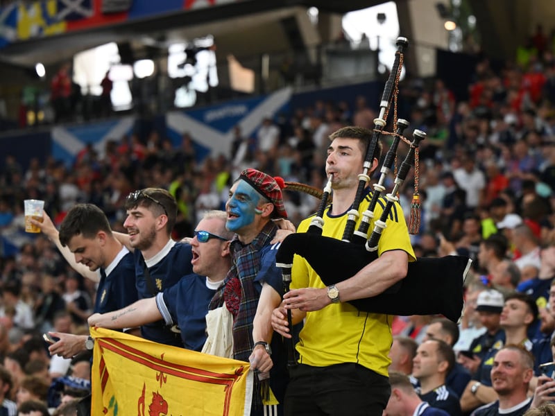 Scotland fans are loud and proud ahead of the game vs Hungary.