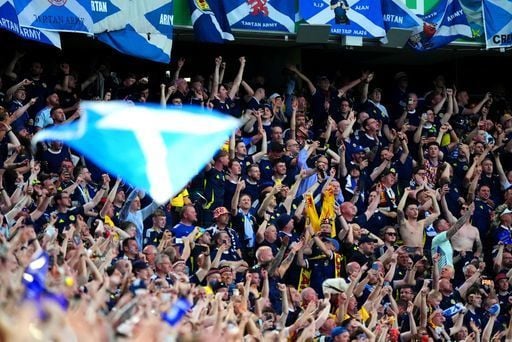 Scotland fans in the stands ahead of the UEFA Euro 2024 opener vs Germany.
