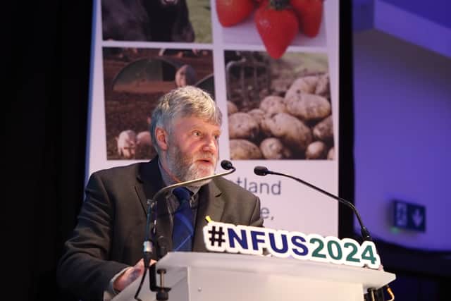 Martin Kennedy, president of National Farmers Union Scotland, speaking at the union's conference earlier this year 