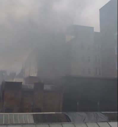 Smoke could be seen billowing from the scene of the fire. Picture: Chris Somerville/X, with credit to https://homelessprojectscotland.org/ 