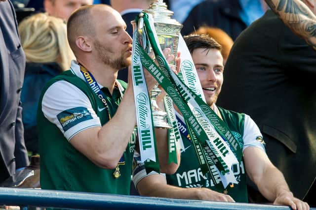 Gray lifted the Scottish Cup with Hibs in 2016.
