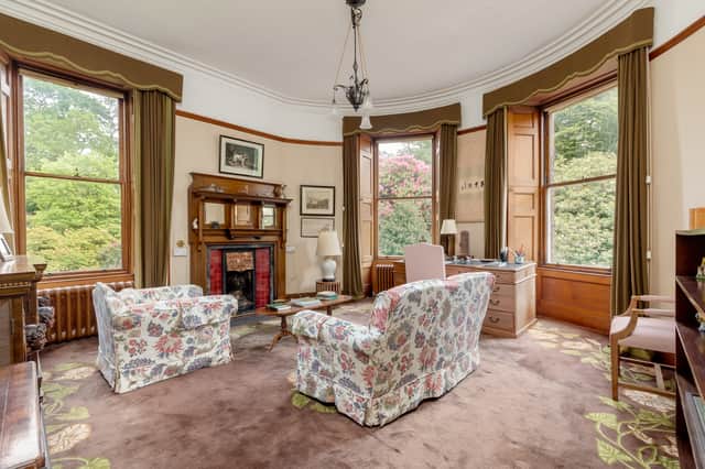 All the principal reception rooms and bedrooms are bow-ended