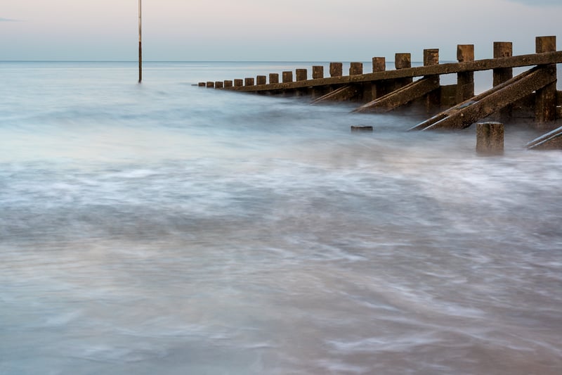 Bulloch is an architect and designer who began travelling around Scotland by climbing the Munros (mountains over 3000 feet) while studying at Edinburgh University in the 1980s. His work often documents the relationship between the landscape and the weather around him. This is a photo of a groyne at Portobello beach, on the outskirts of Edinburgh. 