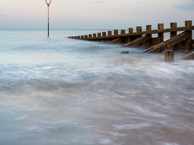 Bulloch is an architect and designer who began travelling around Scotland by climbing the Munros (mountains over 3000 feet) while studying at Edinburgh University in the 1980s. His work often documents the relationship between the landscape and the weather around him. This is a photo of a groyne at Portobello beach, on the outskirts of Edinburgh.