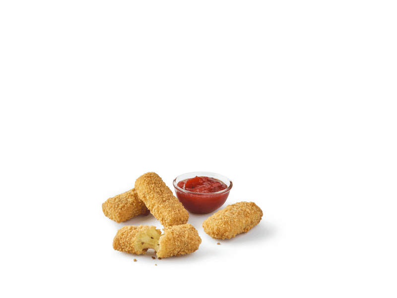 Make their grand debut, this item features four mozzarella dippers flavoured with garlic and chives in a ciabatta-style breadcrumb coating, served with rich tomato dip.