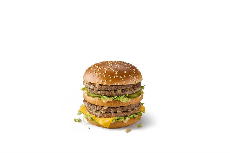 This fan favourite re-joins the menu, featuring four 100% beef patties, a slice of cheese, lettuce, onion, pickles and that unbeatable, tasty Big Mac® sauce