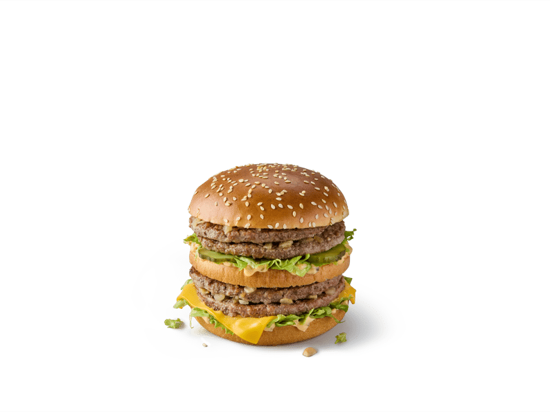 This fan favourite re-joins the menu, featuring four 100% beef patties, a slice of cheese, lettuce, onion, pickles and that unbeatable, tasty Big Mac® sauce