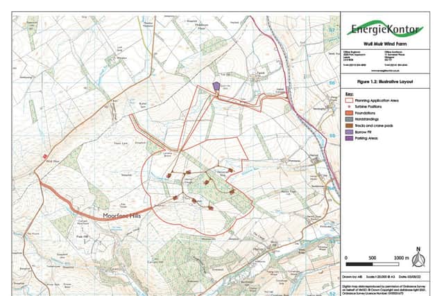 The proposed Wull Muir wind farm, near Heriot in the Scottish Borders 